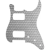 Fender 991382000 pickguard Strat HH, 11 screw holes, engine turned, clear