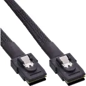 Intos SAS kabel intern, Mini SAS SFF-8087/Mini-SAS SFF-8087, met zijband, 1m
