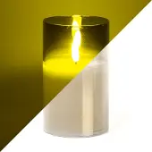 Lumineo Led kaars | | 13 cm (In glas, Timer, Smokey)