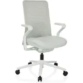 Hjh OFFICE Bureaustoel / draaistoel VERVIO rugleuning 3D-mesh / zitting stof wit