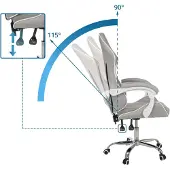 MyBuero Gamingstoel / bureaustoel GAMEBREAKER W03 stof grijs/wit