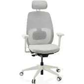 Hjh OFFICE Ergonomische bureaustoel Skandis Pro met hoofdsteun grijs / wit frame