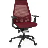 Hjh OFFICE GENIDIA SMART BLACK net - Professionele bureaustoel Rood / Zwart