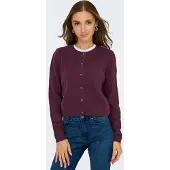 JDY Gebreid vest 'CHLOE' wijnrood