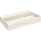 Saniclear White Travertin marmer wastafel 80x46cm zonder kraangat
