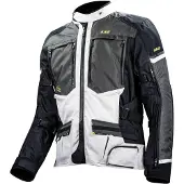 LS2 Norway waterdichte motorfietstextiljas, zwart/grijs/neon-geel, maat 3XL