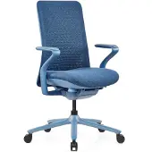 Hjh OFFICE Bureaustoel / draaistoel VERVIO Rugleuning 3D-netstof / zitting stof blauw