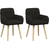 vidaXL Eetstoelen 2 st Bouclé Zwart 59 x 57 x 85 cm