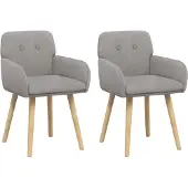 vidaXL Eetstoelen 2 st Bouclé Lichtgrijs 59 x 56,5 x 85 cm