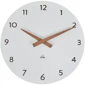 Alba Milena - Wandklok Rond - Wit - Hout - Ø30cm - Kwartsuurwerk