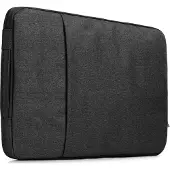 Mobigear Laptophoes geschikt voor Laptop | Denim Zipper Sleeve 12 inch Laptop hoes - Zwart