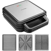 Concept - 3-in-1 broodrooster, 1200 W, roestvrij staal/zwart sv3080