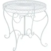 CLP Sheela - ronde tuintafel - Ø 76 cm - metaal - wit