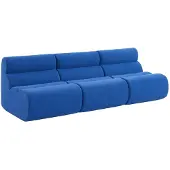 Sweeek Stoffen fauteuils 1 zitplaats (set van 3) Elektrisch blauw
