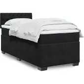 vidaXL Boxspringbed met matras, zwart, 100x200 cm, fluweel