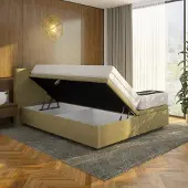 Mörgenn Opbergboxspring Havn met klep - Zonder Matras - Groen - 140x200 cm - Inclusief Dekbed en Kussens