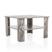 Hjh LIVING Bijzettafel/salontafel/sofatafel BISMO marmerlook grijs