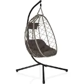 Hjh LIVING Hangstoel COCOVA Outdoor met frame zwart/grijs
