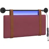 vidaXL Hangend hoofdbord Met LED-verlichting Wijnrood Antiek PU