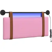 vidaXL Hangend hoofdbord Met LED-verlichting Roze Antiek PU