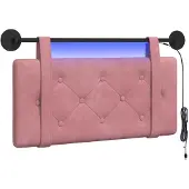 vidaXL Hangend hoofdbord Met LED-verlichting Roze Fluweel