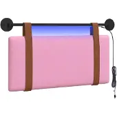 vidaXL Hangend hoofdbord Met LED-verlichting Roze Antiek PU