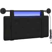 vidaXL Hangend hoofdbord Met LED-verlichting Zwart Kunstleer