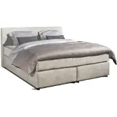 Mörgenn Boxspring Bloemendaal Monza - Pocketvering - Luxe topper - Taupe - 140x200 cm - Inclusief Dekbed en Kussens