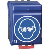 Gebra veiligheidsopbergdoos SecuBox-Maxi 12, ABS, voor 12 brillen, blauw, L236xB315xH200 mm, stof- en spatwaterdicht