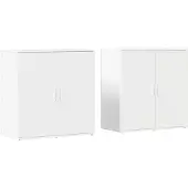 vidaXL Dressoirs 2 st 79x38x80 cm bewerkt hout wit