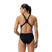 Speedo - Women's Placement Printed Powerback - Badpak 42, zwart