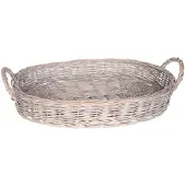 C&T Phoenix Mand Laag Grijs 48x33xh8cm Ovaalwillow
