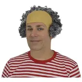 Witbaard Pruik kale kop - grijs - Abraham/oude man/opa - verkleed thema pruiken