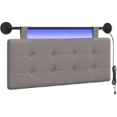 vidaXL Hangend hoofdbord Taupe Stof