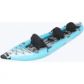 Mistral Island Kayak Triple Air | Opblaasbare Kajak | 3-Persoons Kajak | 382 x 91,5 cm | Max. 230 kg | Stabiel en Ruim | Incl. 3 Peddels, 3 Stoelen, Pomp, Vin en Tas | Voor Familie en Toertochten