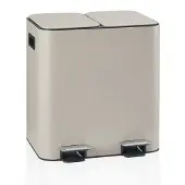 Hjh OFFICE Afvalverzamelaar / afvalscheidingssysteem Clean 10 - 30L (2x15L) staal beige