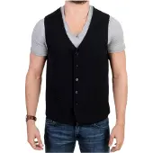 Costume National Zwart Wol Vest Klassieke Stijl