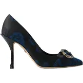 Dolce&Gabbana Blauwe Bloemige Ayers Kristallen Pumpschoenen
