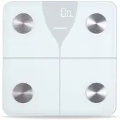 Heinner HBS-BTH180WH, elektronische personenweegschaal, 180 kg, 100 g, wit, vierkant, gehard glas
