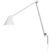 Louis Poulsen Design wandlamp NJP, wit / opaal, Woon-/ Eetkamer, Aluminium, Design, Wandlamp design