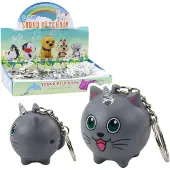 Lean Toys Rugzak Sleutelhanger Kitten Eenhoorn Hoorn Led Klinkt Grijs