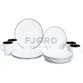 Gimex serviesset Linea black - 16-delige set - Kunststof- & melamineservies