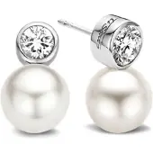 Ti sento Oorstekers van zilver met zirkonia 7590PW