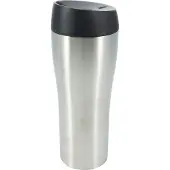 Cookinglife Travel Cup - Thermofles - Thermosbeker - Drinkbeker To Go - Travel Mug - Voor Warme en Koude Dranken - RVS Zilver/Zwart - Lekvrij Deksel Dubbelwandig - 350 ml