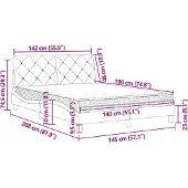 vidaXL Bed met matras fluweel roze 140x190 cm