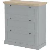 DOMUS Binz-Commode - 3-laden - Grijs Eikenlook