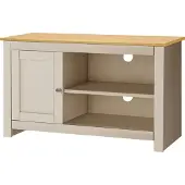 DOMUS Emerald|TV-meubel met 1 deur in eikenlook en crème