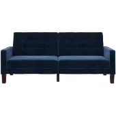 DOMUS Porter-Slaapbank - 3-zits - Blauw Fluweel