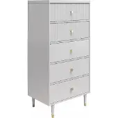 DOMUS Kast Elizabeth met 5 laden, met goudkleurige accenten, breedte 70 cm, hoogte 141 cm