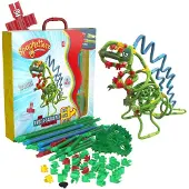 Spaghetteez Clics Bouwsets Spaghetti-Tee Twist-A-Saurus Rex, flexibele dinosaurus, 64-delig